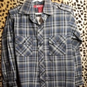 Boys Long Sleeved Plaid Button Down Shirt